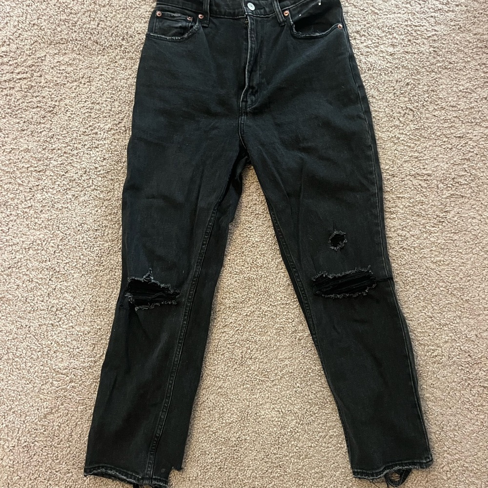 Abercrombie & Fitch Distressed Women's Ankle Straight Ultra High Rise Curve Love